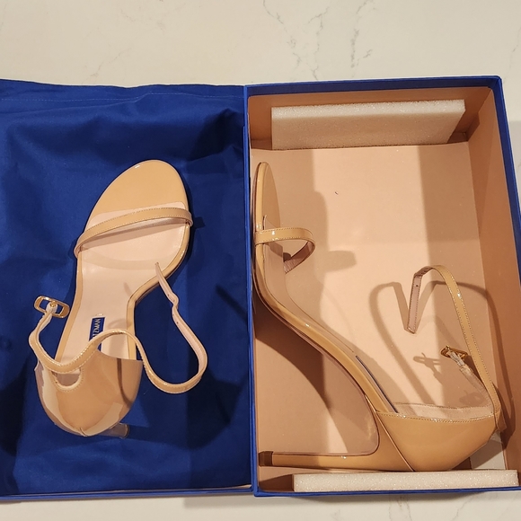Stuart Weitzman Nudistsong Adobe Patent Heels - Picture 6 of 8